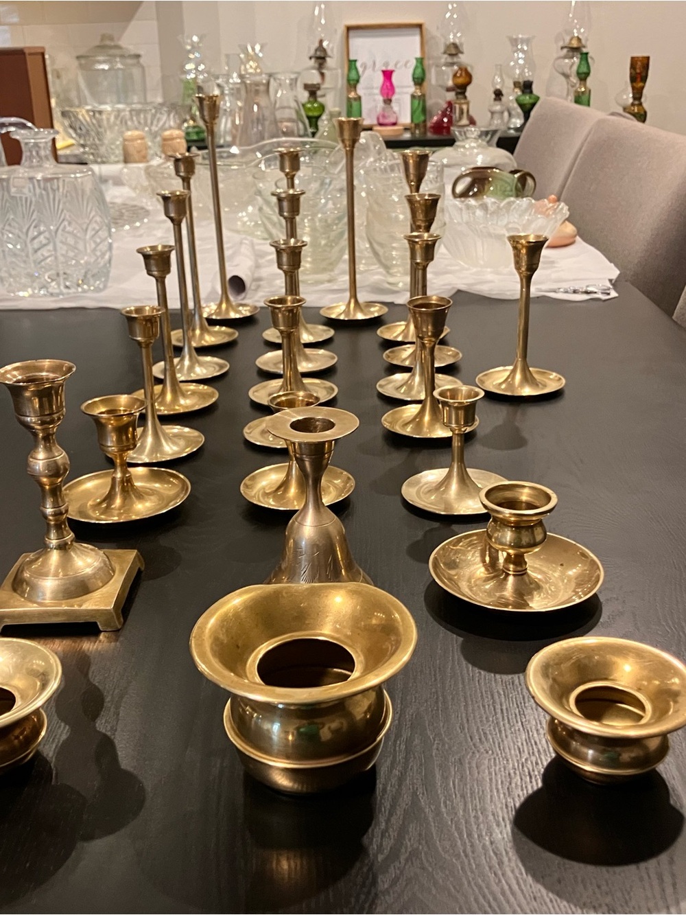 Assorted Brass Candle Holder Collection - Polished Brass Finish